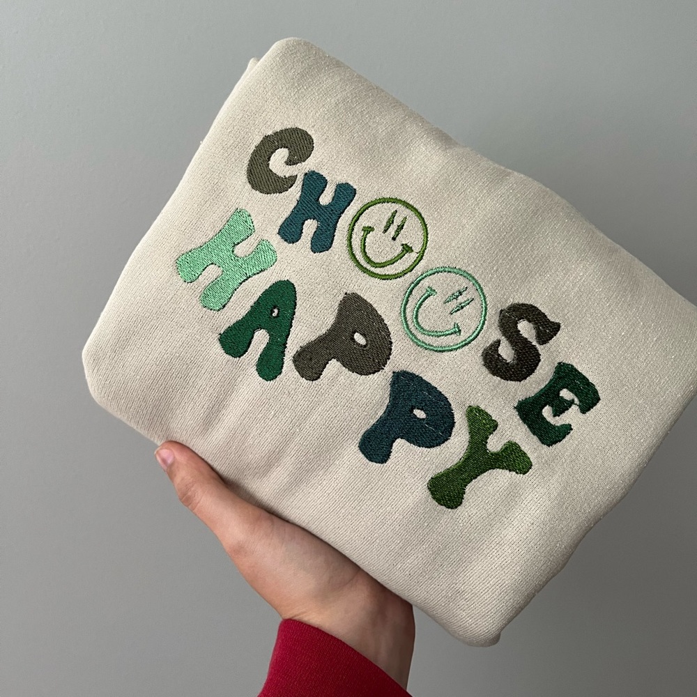 choose happy crewneck